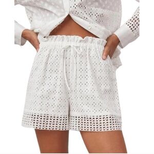 Rails Ivory Eyelet High Waist Shorts